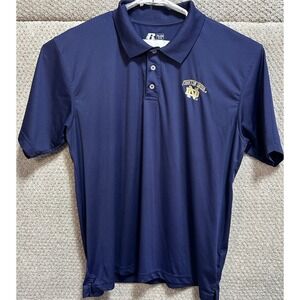 Notre Dame Fighting Irish Russell Short Sleeve Polo Shirt Blue Men's Size 2XL‎